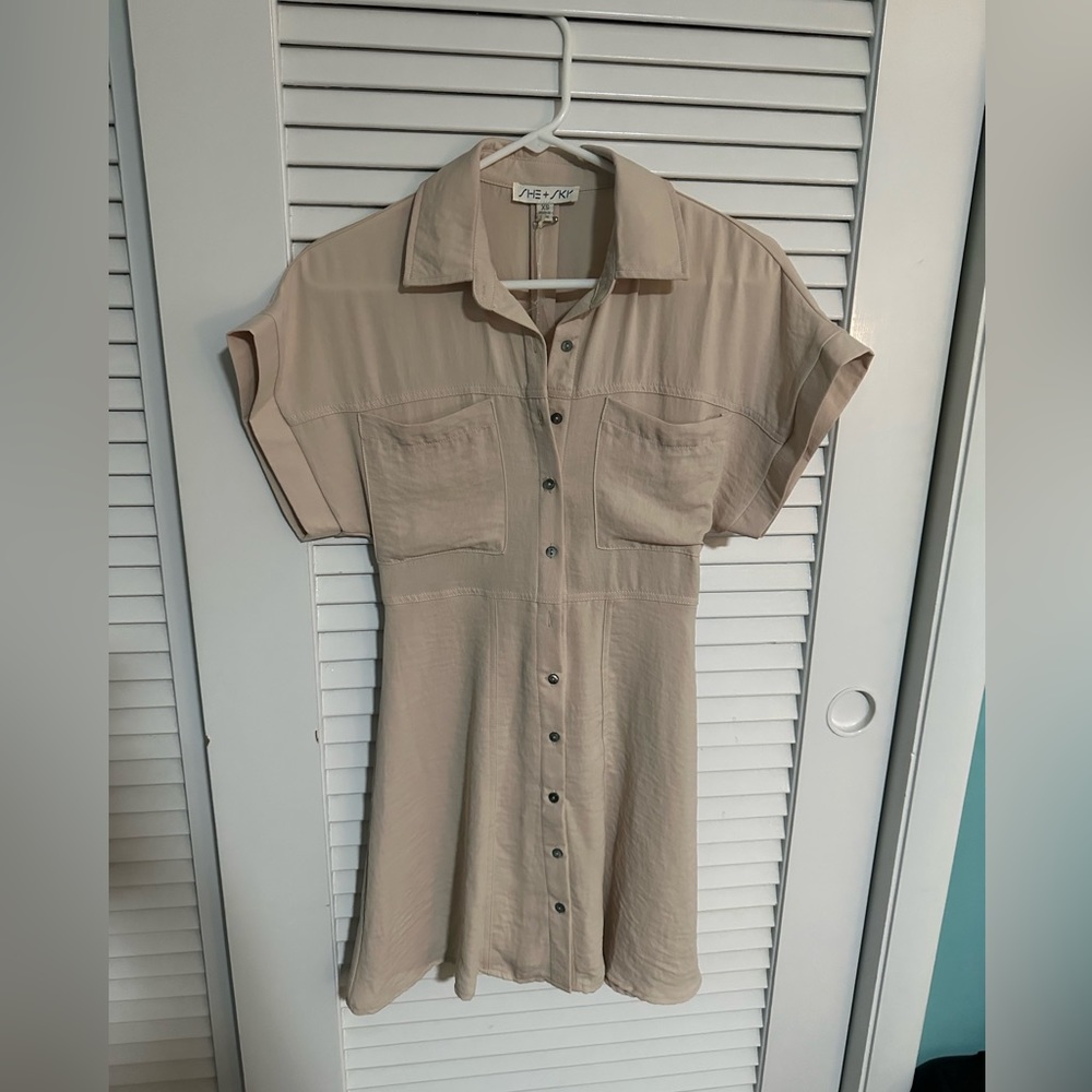 SHE+SKY XS brand new tan dress